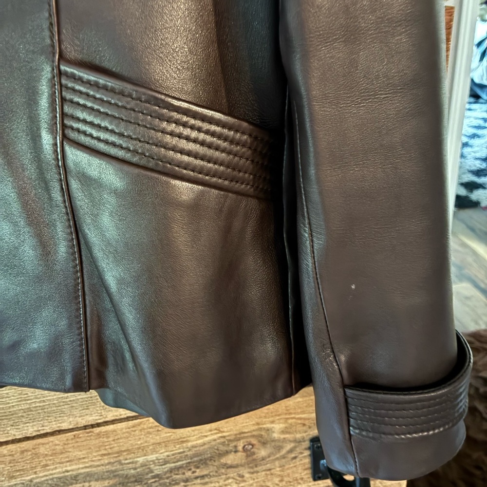 Kenneth Cole Reaction Brown Leather Jacket - Picture 3 of 5